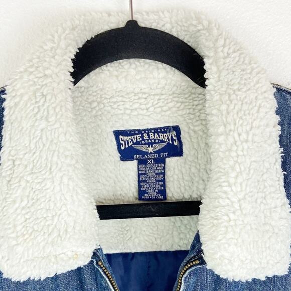 Steve & Barry’s Jean Jacket Sherpa Collar Cuffs Lined Country Western Boho XL - Picture 8 of 8